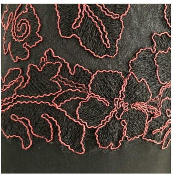 Tadashi Shoji black red fit & flair cocktail dress - Picture 7 of 8